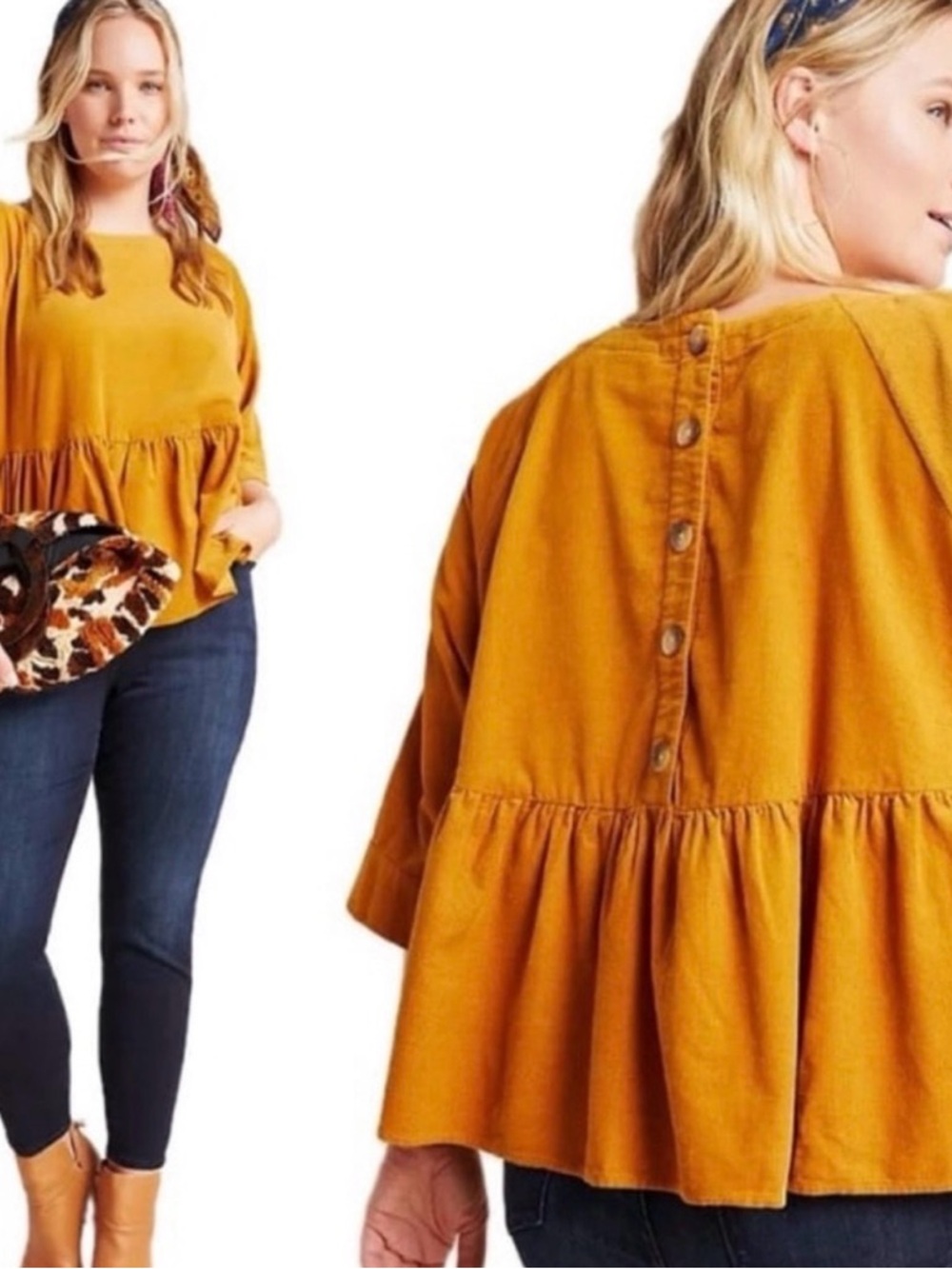Anthropologie Mustard Blouse